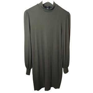 Forever21 Olive Green Mockneck Long Sleeve Dress